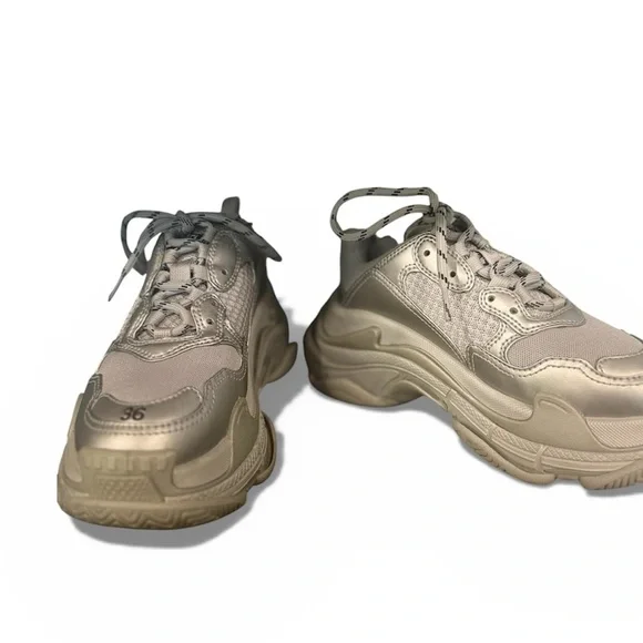 Balenciaga Triple S Sneakers in Metallic Silver - Picture 5 of 8